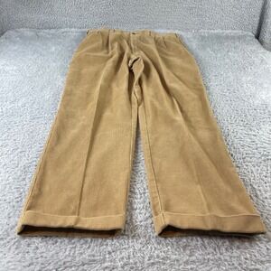 Tommy Hilfiger Mens Tan Corduroy Pleated Relaxed Fit Pants 36x30